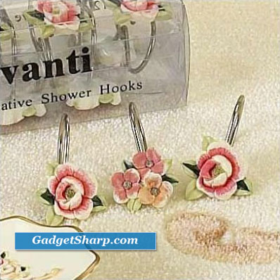 Avanti Rosefan Shower Curtain Hooks Multi