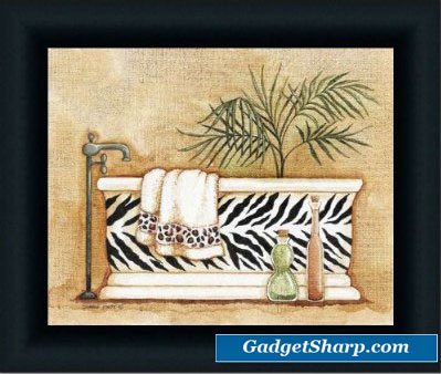 Safari I Zebra Leopard Decor Bath Room Art