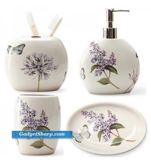 Etude De Fleur 4-Piece Bath Accessory Set