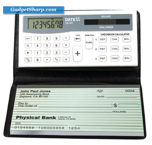 Checkbook Calculator with Designer-style Wallet and Pen