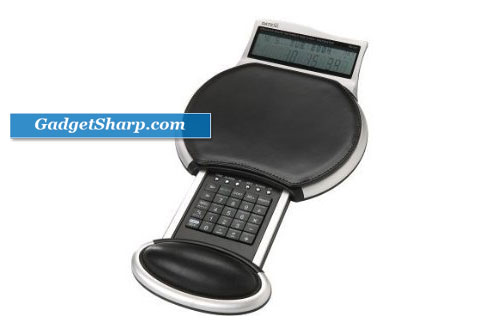 Datexx MouseStation Executive Leather Mouse Pad with Calculator and World Time Clock