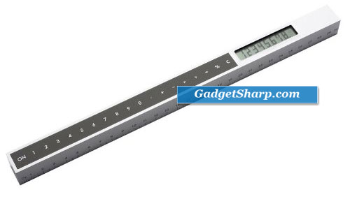 Sleek Calculator & 30cm Ruler Combined