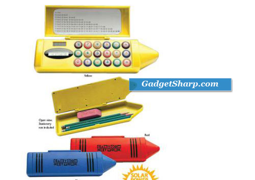 Solar Powered Calculator and Pencil Box