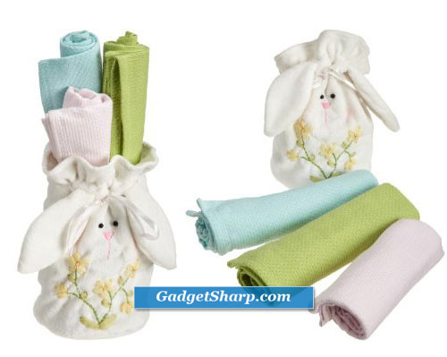 DII Easter Bunny Felt Bag and Kitchen Towel Gift Set