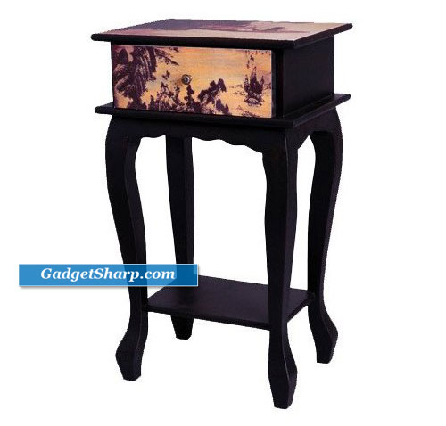 Japanese Style: Single Drawer Bedside Nightstand End Table