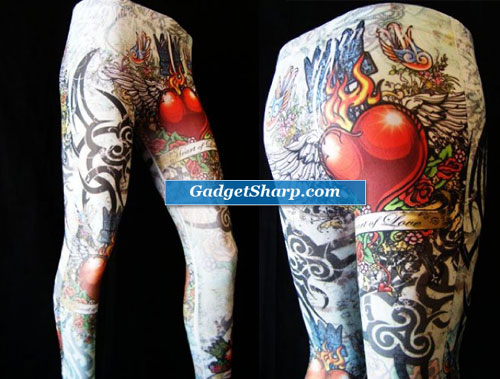 Tattoo Inspired Stretch Leggings Heart of Love