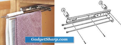 Three Prong Pull-Out Towel Bar