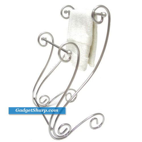 Aquatico Metal Wire Scroll Base Fingertip Towel Stand
