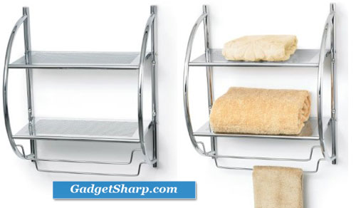 Double Bathroom Shelf and Towel Rack