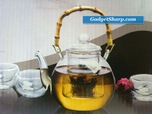 5-pc glass Teapot Set with cups