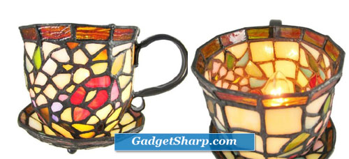 Stained Glass Teacup Accent Lamp Tea Cup Saucer