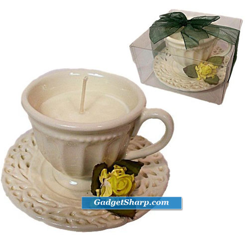 Ivory Tea Cup Candle