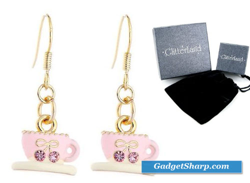 Pink Tea Cup Earrings