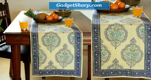 Yellow Blue Table Runner