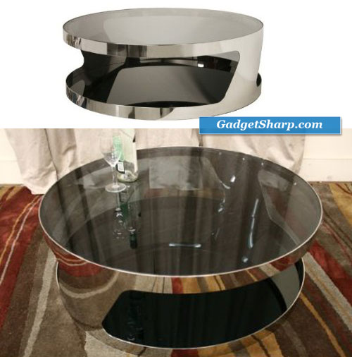 Baxton Studio Genesis Steel and Tinted Glass Modern Coffee Table