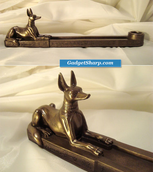 Anubis Incense and Taper Candle Holder