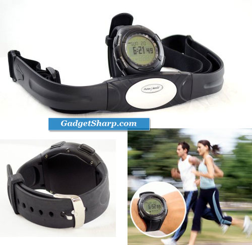 All-In-One Waterproof Heart Rate Monitor Watch and Transmitter Chest Belt