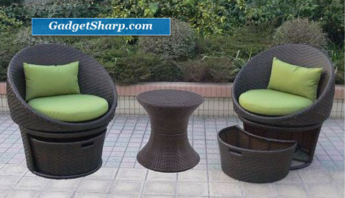 Outdoor Patio Lowrey Wicker Swivel 5-pc