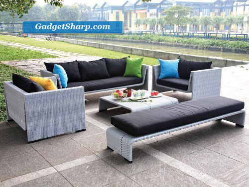 Modern Outdoor Gray Sofa Patio Set