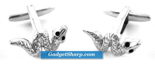 Silver Slithering Snake Cufflinks