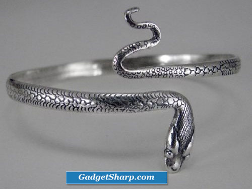 Snake Bangle Bracelet in Sterling Silver