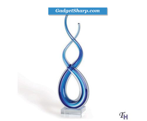 20-Inch Deep Blue Sea Art Glass Centerpiece