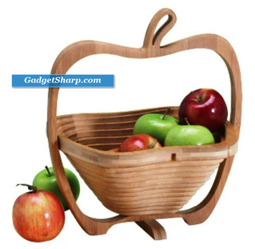 Natural Living Bamboo Apple Collapsible Fruit Basket