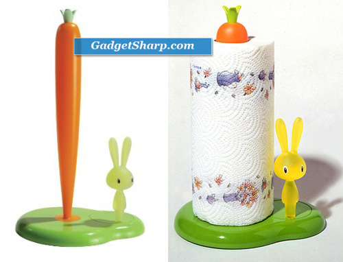 A di Alessi Bunny and Carrot Paper Towel Holder