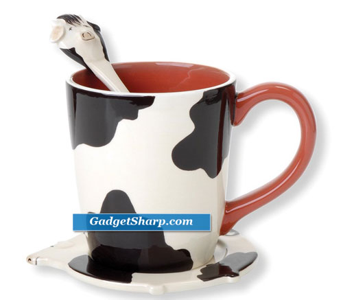 Clay Art Free Range Cow Mug 3-Piece Set