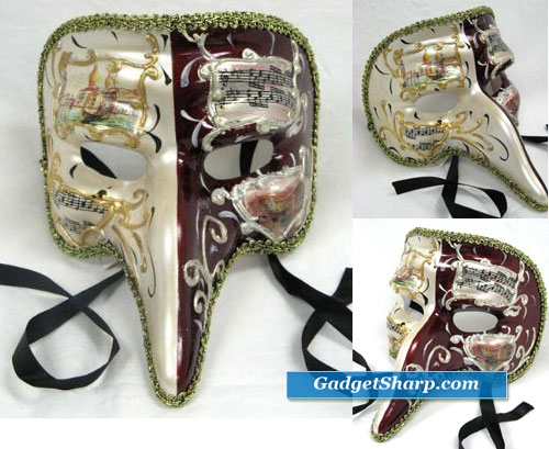 Vintage Zanni Masquerade Venetian Mask with Aged Finish