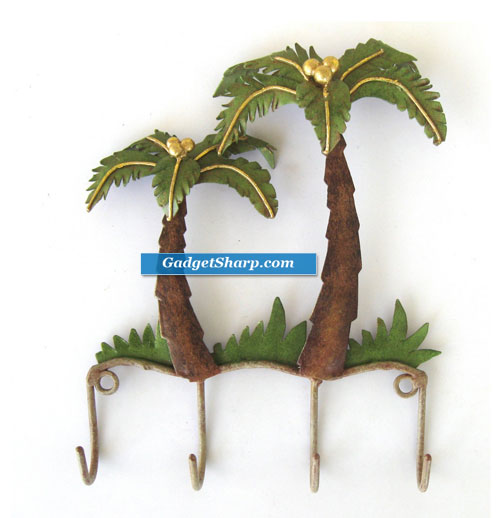 Hanging Hooks Key Rack Palm Tree